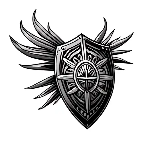 african shield adorned tattoo design idea