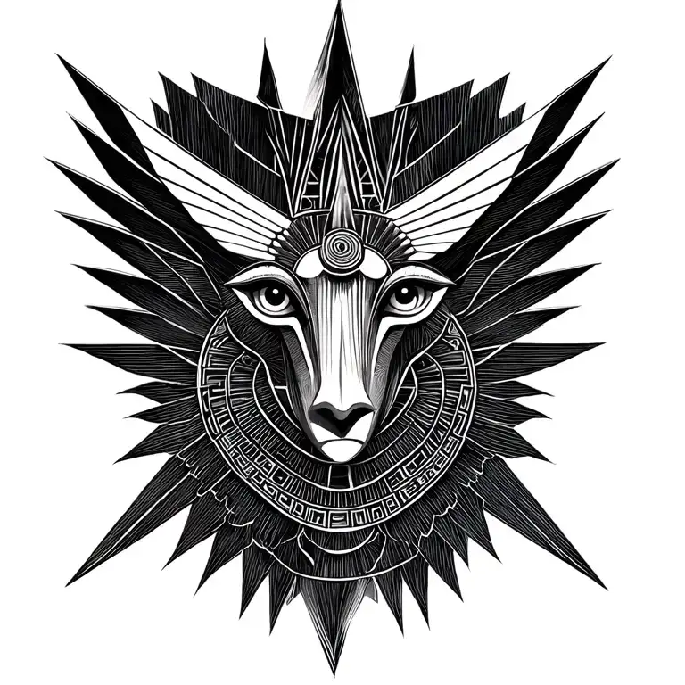 spacetime, love and eternity and use egyptian gods,  burning man and madmax like  tattoo design idea