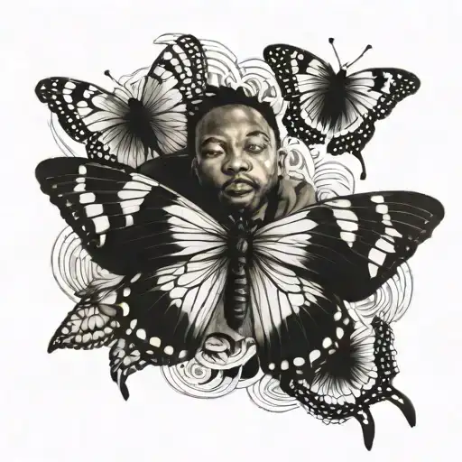 kendrick lamar butterfly wings tattoo design idea