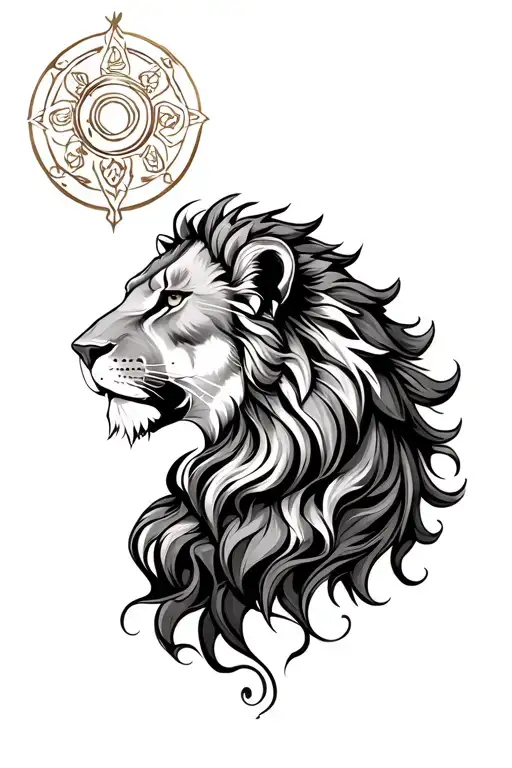 leo zodiac sign tattoo design idea