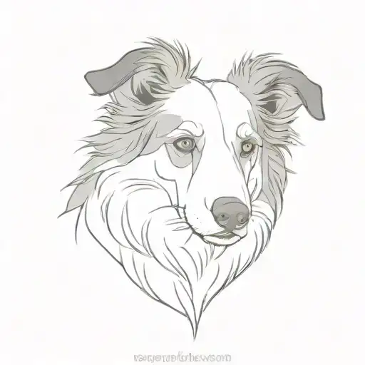 border collie blue merle tattoo design idea