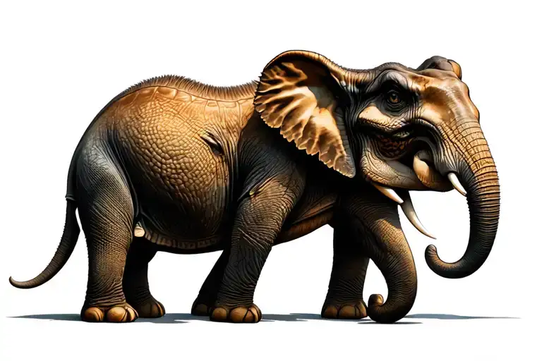 elephant giraffe dinosaur surrounded tattoo design idea