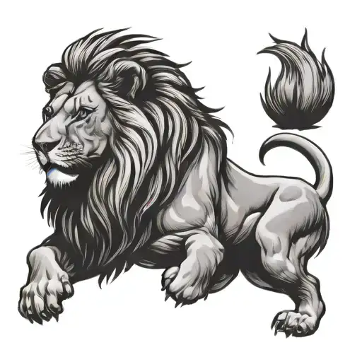 lion under claw mark tattoo design idea