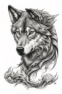 wolf head tattoo design idea