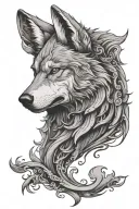 wolf head tattoo design idea