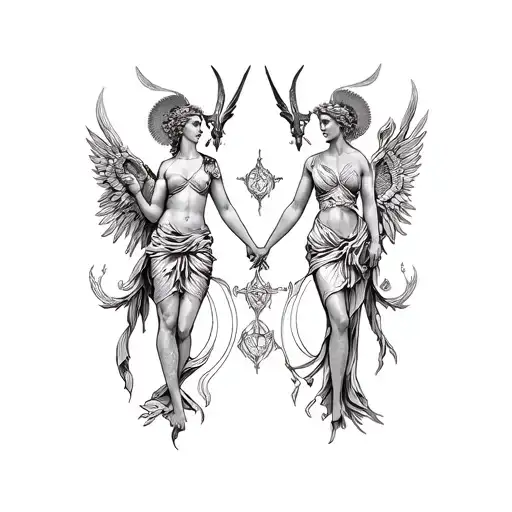 Apollo and Artemis  tattoo design idea