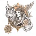 freya norse goddes tattoo design idea