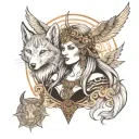 freya norse goddes tattoo design idea