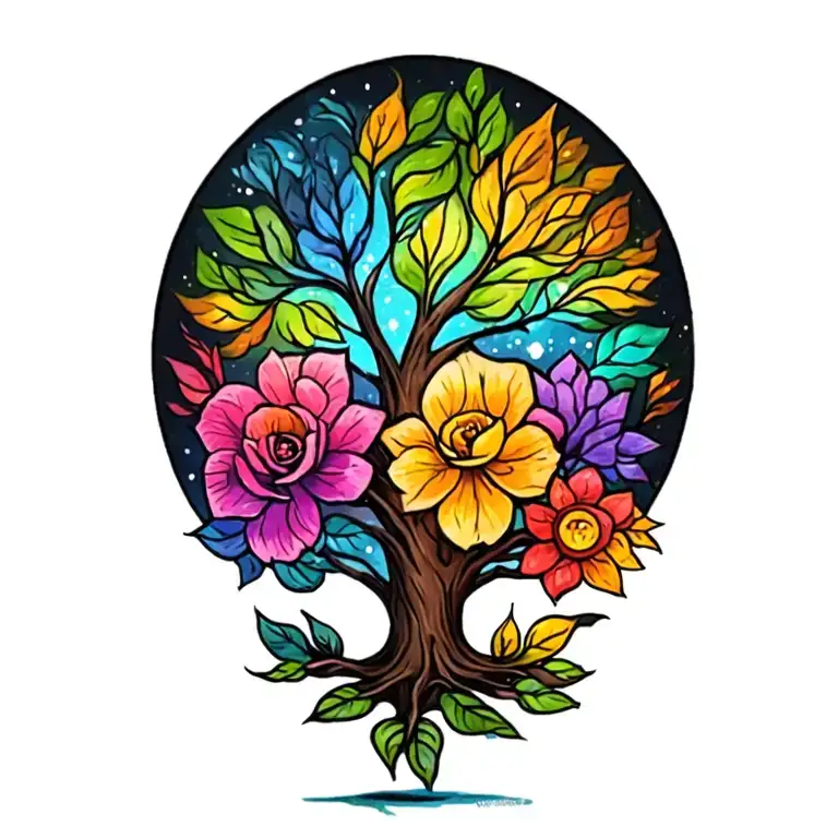 family tree tattoo design idea