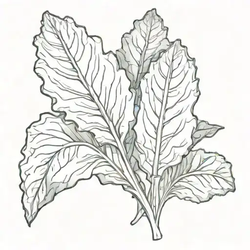 Swiss chard leaves that are used instead of salting shaker and bring out salt from the leaves tattoo design idea