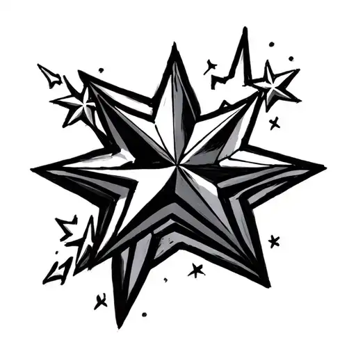 Y2k stars for the forearm, very simple tattoo design idea
