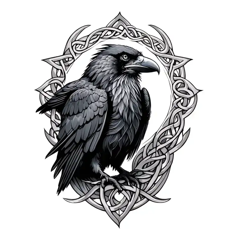 Celtic Raven tattoo design idea