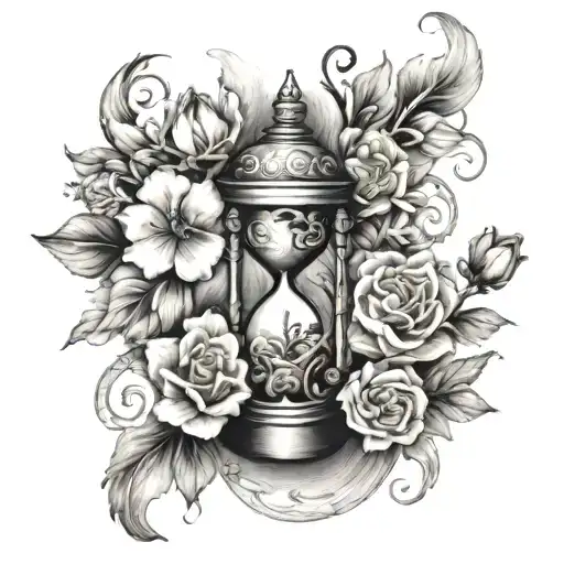 flowers from vienna austria inside an hourglass tattoo tattoo design idea