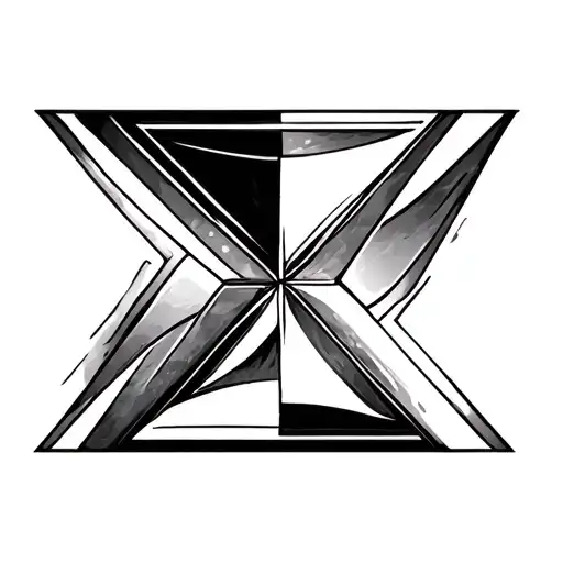 hourglass made of triangles connected tattoo design idea