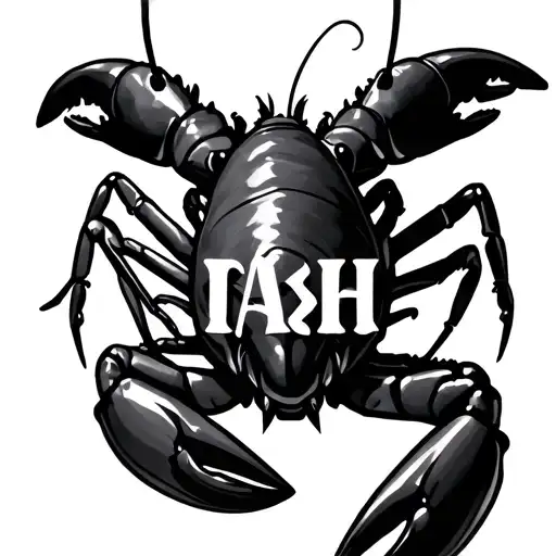 cajun crawfish "RIAH" tattoo design idea