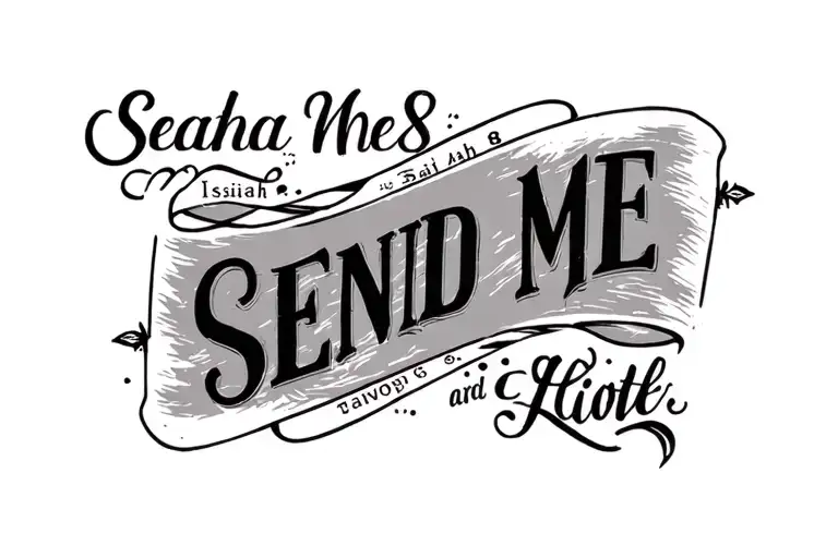 isaiah 6:8 SEND ME written tattoo design idea