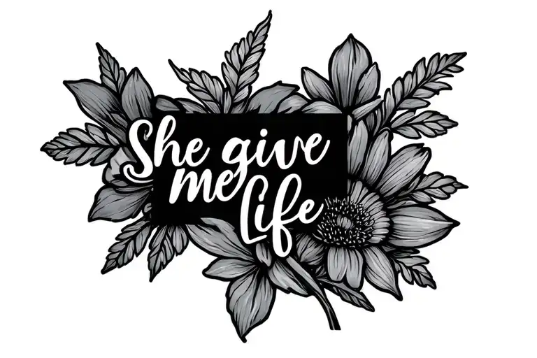 "She gave me life" september birth flower fine line tattoo tattoo design idea