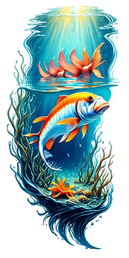 ocean floor tattoo design idea