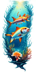 ocean floor tattoo design idea