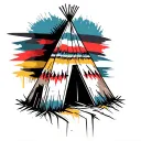 indian teepee tattoo design idea