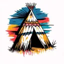indian teepee tattoo design idea