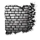 brick wall being torn tattoo design idea