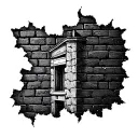 brick wall being torn tattoo design idea