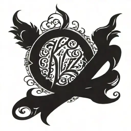 the name Kynzleigh in calligraphy  tattoo design idea