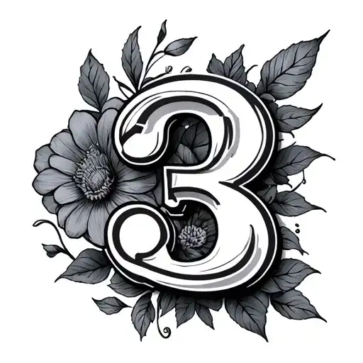 a bunch of the number 3 tattoo design idea