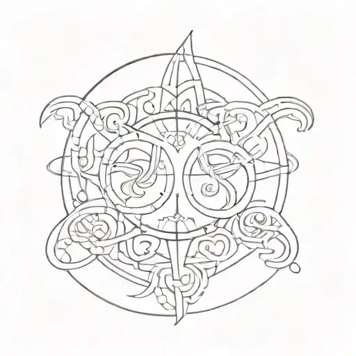 Gemini zodiac symbol tattoo design idea