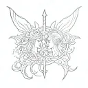 Gemini zodiac symbol tattoo design idea