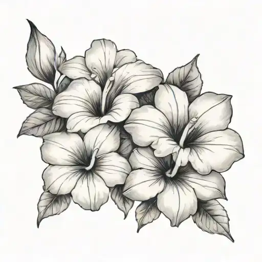 water color petunias tattoo design idea
