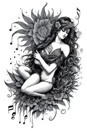 travel, spiritual, sex, music, dance, tattoo design idea