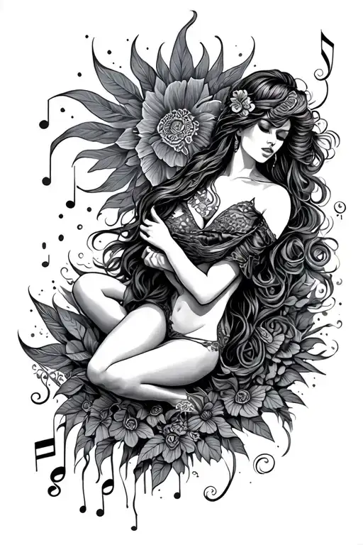 travel, spiritual, sex, music, dance, tattoo design idea