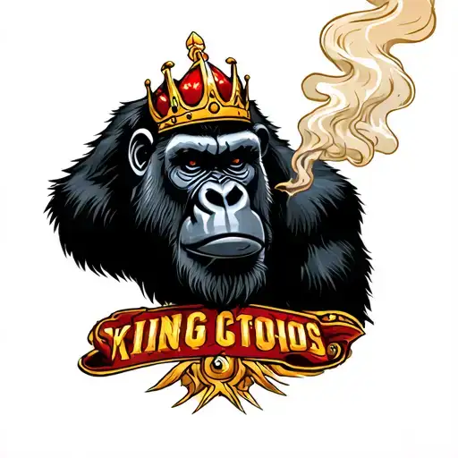 King Gorilla Smoking tattoo design idea