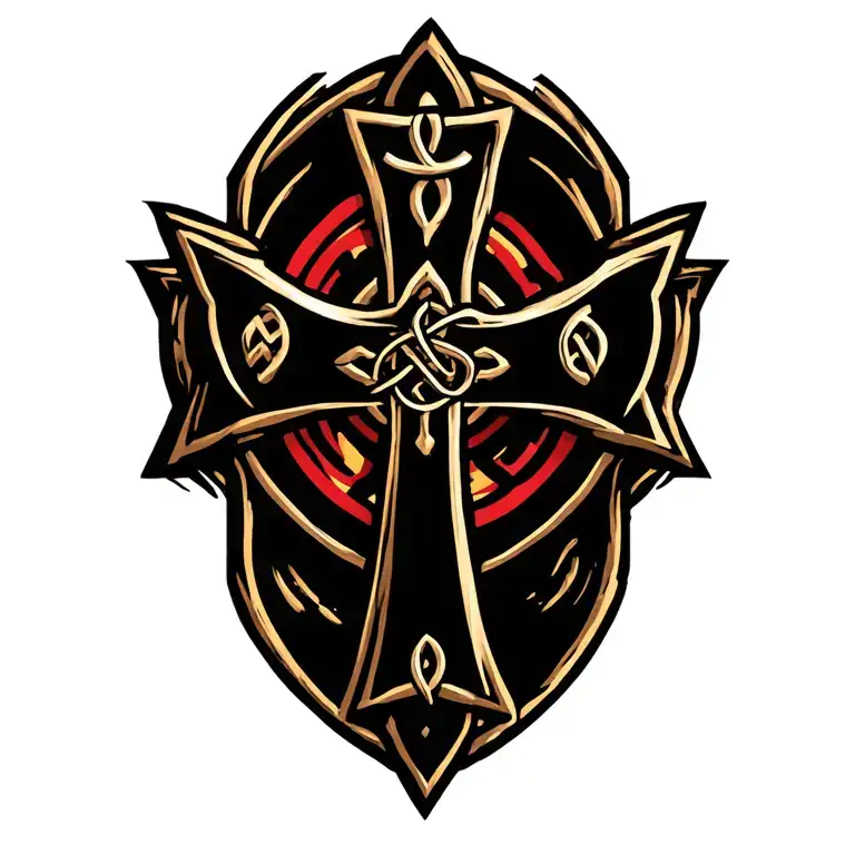 Celtic cross with USMC insignia tattoo design idea