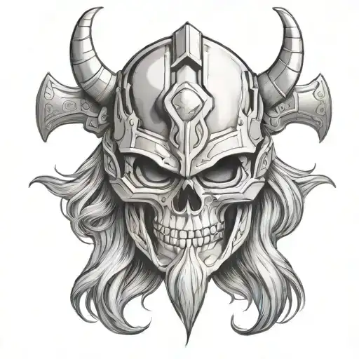 skull Thor tattoo design idea