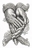 Loving memory of Dad holding hands tattoo design idea