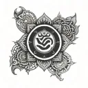 Vishnu Sudharshan Chakra Symbols tattoo design idea