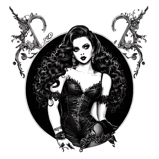 Goth Pin Up Girl tattoo design idea