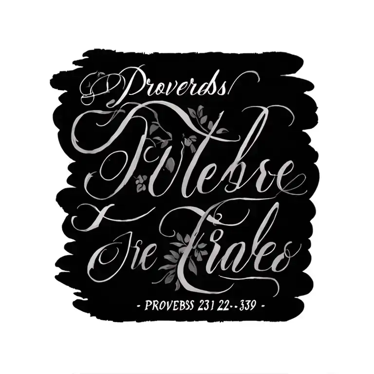 Proverbs 31 29-30 tattoo design idea
