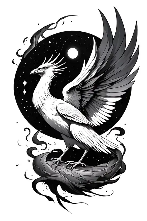 Phoenix and big dipper tattoo design idea