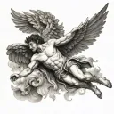 the fall of Icarus falling from the sky tattoo design idea