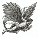 the fall of Icarus falling from the sky tattoo design idea