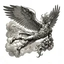 the fall of Icarus falling from the sky tattoo design idea