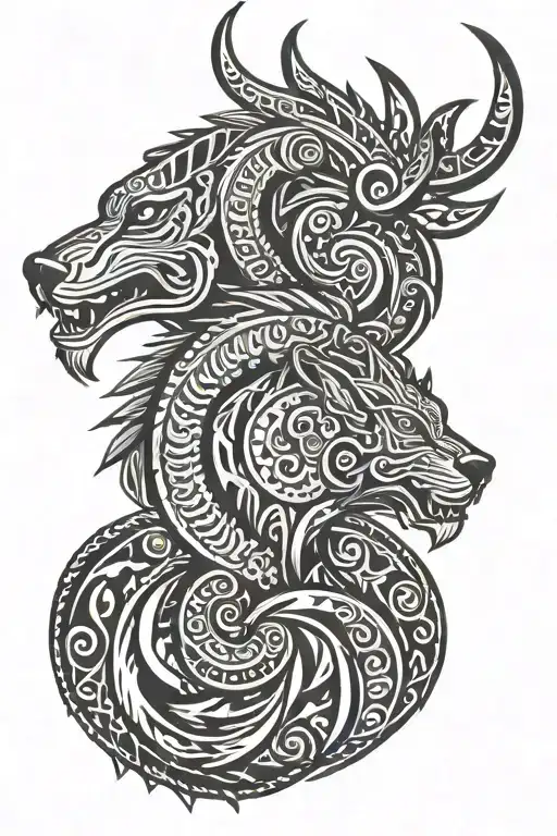 Nordic tribal tattoo design idea