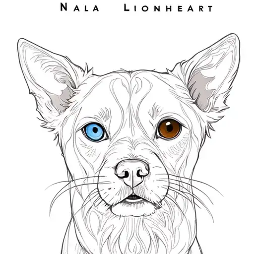 "Nala Lionheart" dogs blue eye and brown eye - just the eyes no head or face tattoo design idea