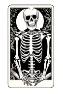 the reader tarot card skeleton tattoo design idea