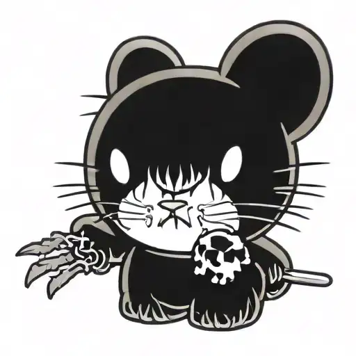 hello kitty black metal tattoo design idea