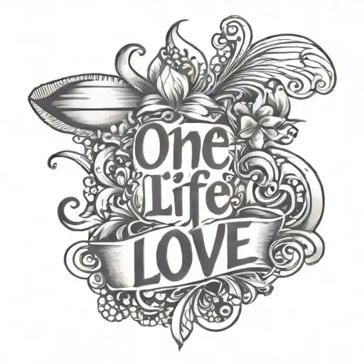 Tattoo in English "One life - one love. I love you my AC" tattoo design idea